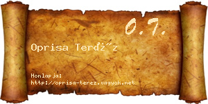 Oprisa Teréz névjegykártya